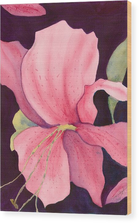Flowers Wood Print featuring the painting In the Pink by Joan Zepf