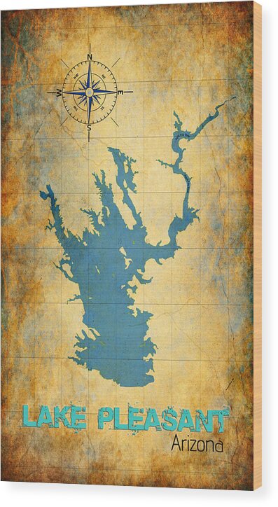 Arizona Wood Print featuring the digital art Lake Pleasant Arizona by Greg Sharpe