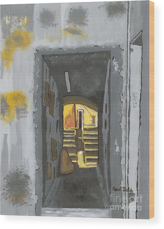 Door Wood Print featuring the painting Doorway in Cinque Terra by Paul Fields