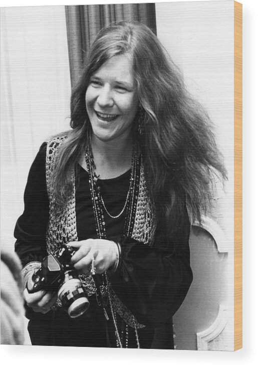 Janis Joplin Wood Print featuring the photograph Janis Joplin 1969 by Chris Walter