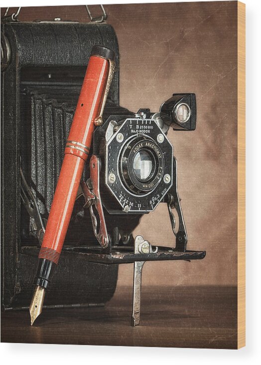 Camera Wood Print featuring the photograph Kodak and Parker Still Life by Tom Mc Nemar