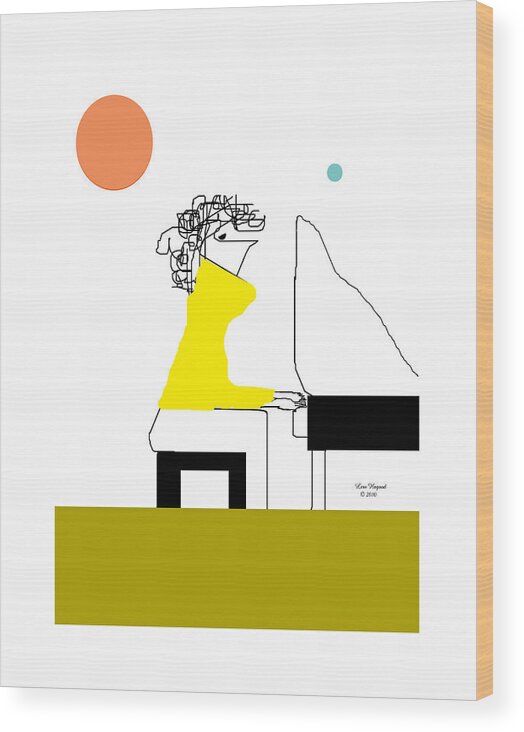 Piano Wood Print featuring the digital art The Pianist by Lew Hagood