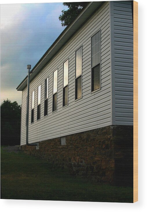 Church Wood Print featuring the photograph Blackburn Church Sunset by Curtis J Neeley Jr