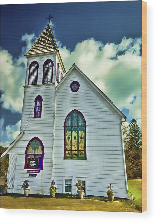 Church Wood Print featuring the photograph Church of a Small Town by Dale Stillman