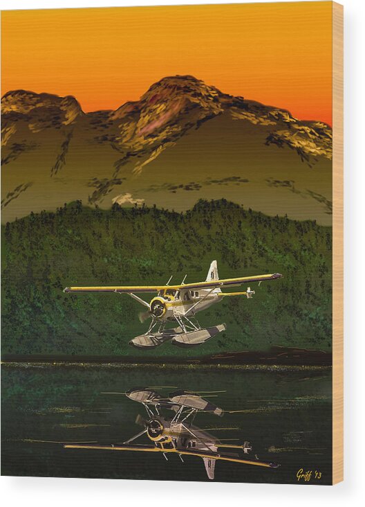 Airplanes Wood Print featuring the digital art Early Morning Glass by J Griff Griffin