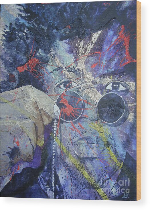 Jimi Hendrix Wood Print featuring the painting I See What You Mean by Stuart Engel