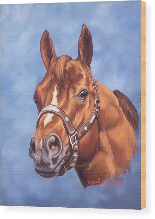 Quarter Horse Wood Print featuring the painting Impressive by Howard Dubois