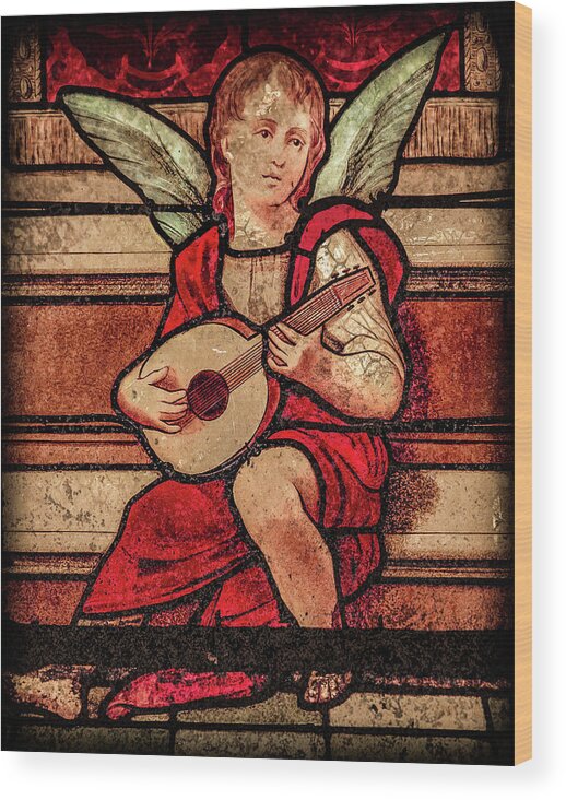 Angel Wood Print featuring the photograph Paris, France - Minstrel Angel by Mark Forte