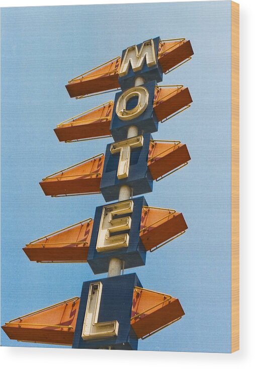 Motel Wood Print featuring the photograph Motel by Matthew Bamberg
