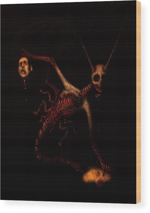 Horror Wood Print featuring the drawing The Murder Bug - Artwork by Ryan Nieves