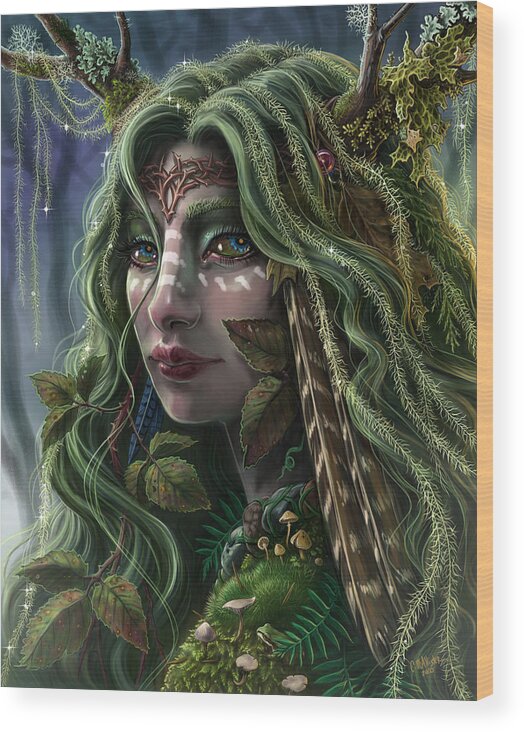 Fairy Wood Print featuring the digital art Lady of the Forest by Cristina McAllister