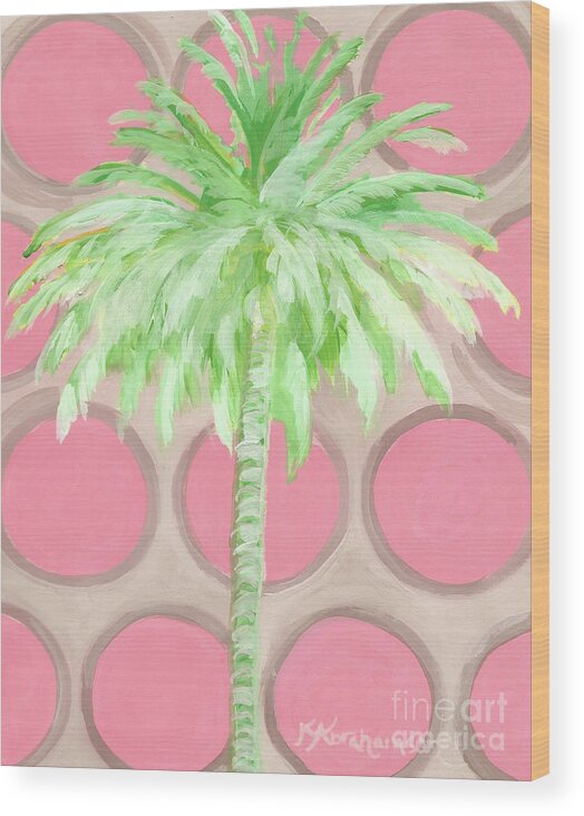 Palm Tree Wood Print featuring the painting Your Highness Palm Tree by Kristen Abrahamson