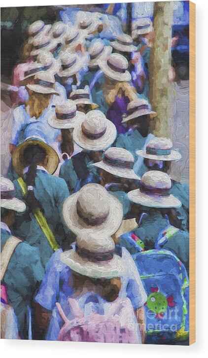 Sea Of Hats Wood Print featuring the photograph Sea of Hats #1 by Sheila Smart Fine Art Photography