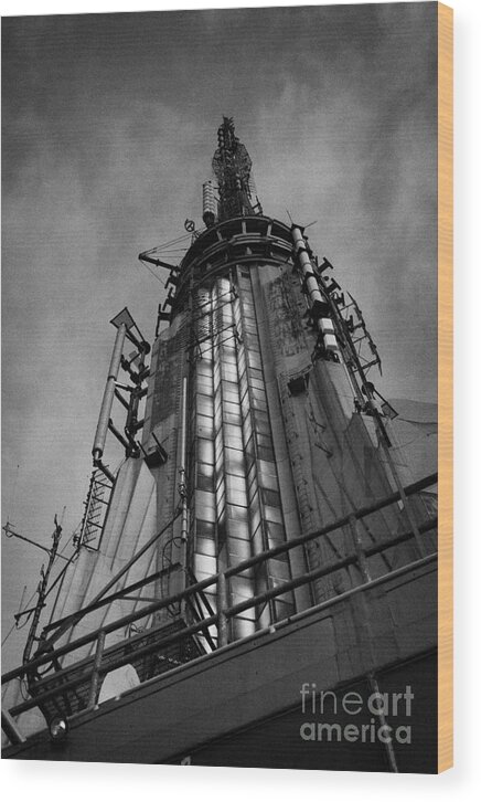 Usa Wood Print featuring the photograph View Of The Top Of The Empire State Building Radio Mast New York City #1 by Joe Fox