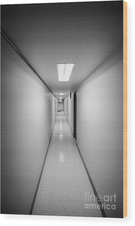 Long Wood Print featuring the photograph Long Narrow Thin Building Corridor by Joe Fox