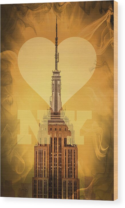 New York Wood Print featuring the digital art Love New York by Az Jackson