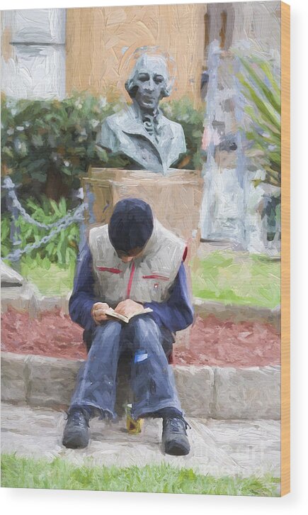 Man Reading Wood Print featuring the photograph The reader by Sheila Smart Fine Art Photography