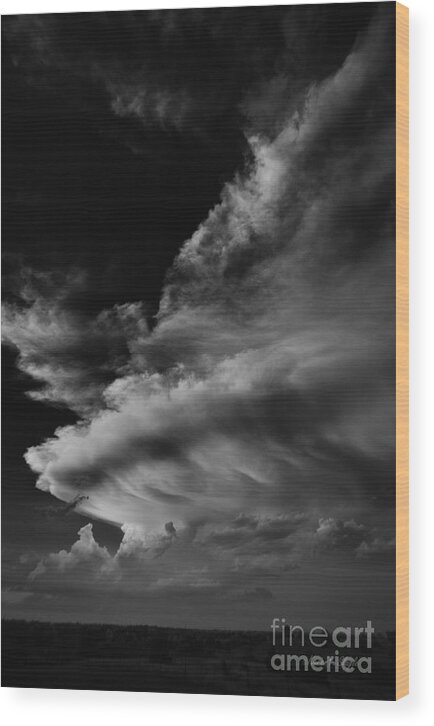 Clouds Wood Print featuring the photograph Thunder Cloud by Karen Slagle