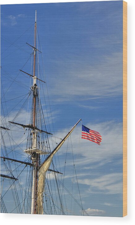 Boston Wood Print featuring the photograph USS Constitution Mast by Joann Vitali