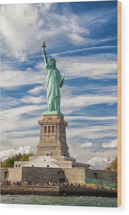 Statue Of Liberty Wood Print featuring the photograph Lady in the Harbor by Roni Chastain