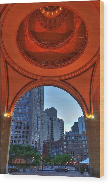 Boston Wood Print featuring the photograph Boston Harbor Hotel Rotunda #2 by Joann Vitali