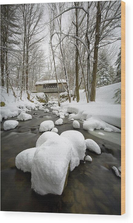Gunstock Brook Wood Print featuring the photograph Tannery Hill Covered Bridge #6 by Robert Clifford