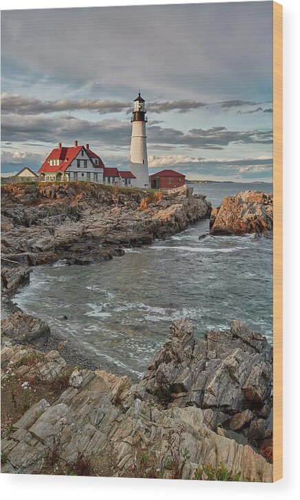 Jon Evan Glaser Wood Print featuring the photograph Afternoon Light at Cape Neddick by Jon Glaser