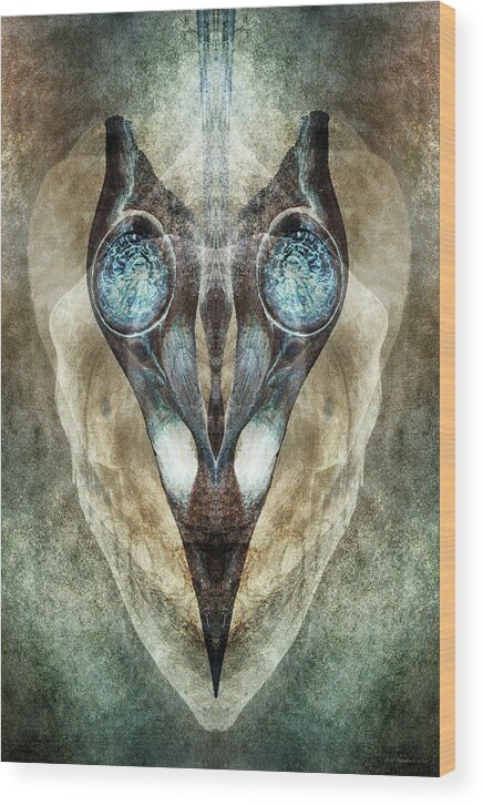 Alien Wood Print featuring the digital art Alienesque by WB Johnston