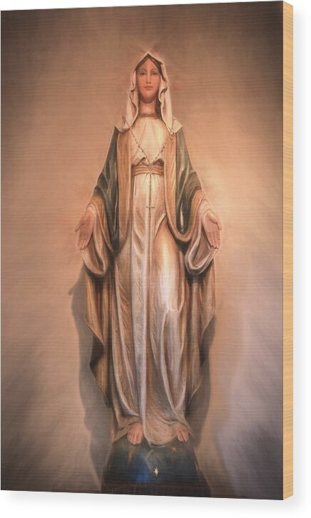 Virgin Mary Wood Print featuring the photograph Blessed Virgin Mary by Donna Kennedy