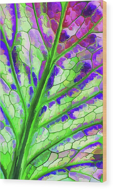 Nature Wood Print featuring the digital art Colorful Coleus Abstract 4 by ABeautifulSky Photography by Bill Caldwell