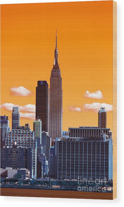Empire State Pop Art Wood Print featuring the photograph Empire State Pop Art by John Rizzuto