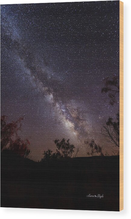 Hot August Night Under The Milky Way Wood Print featuring the photograph Hot August Night Under the Milky Way by Karen Slagle