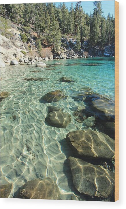 Lake Tahoe Wood Print featuring the photograph I love Her Sandy Bottom by Sean Sarsfield