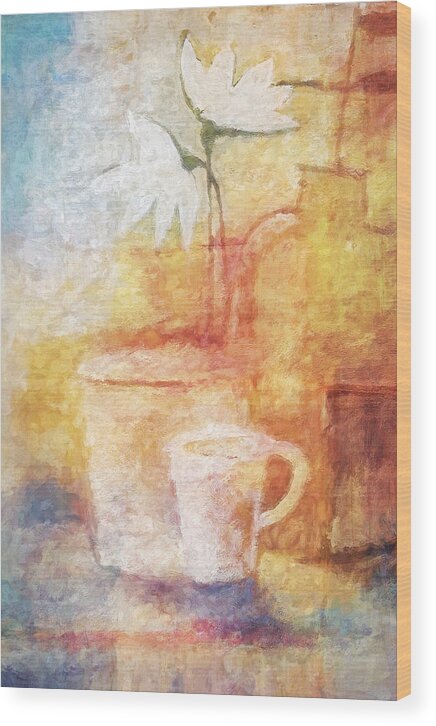 Still Life Wood Print featuring the painting Impressionist Still Life by Lutz Baar