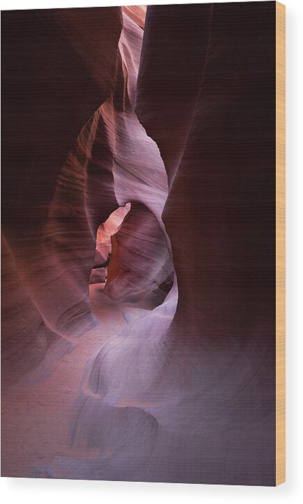 Antelope Canyon Wood Print featuring the photograph Journey Thru the Shadows by Jon Glaser