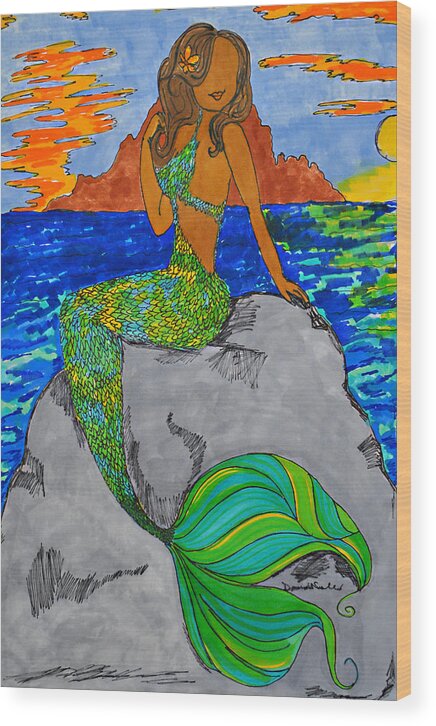 Mermaid Wood Print featuring the photograph Mermaid by Diamin Nicole