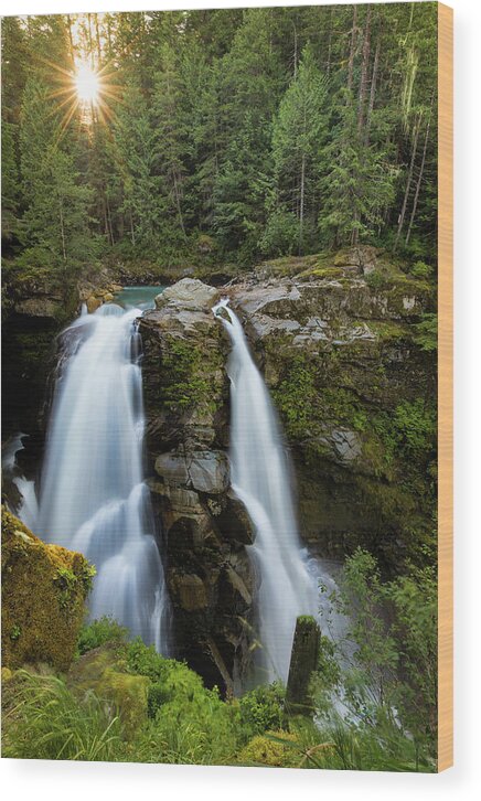 Nooksack Falls Wood Print featuring the photograph Nooksack at Sunrise by Jon Glaser