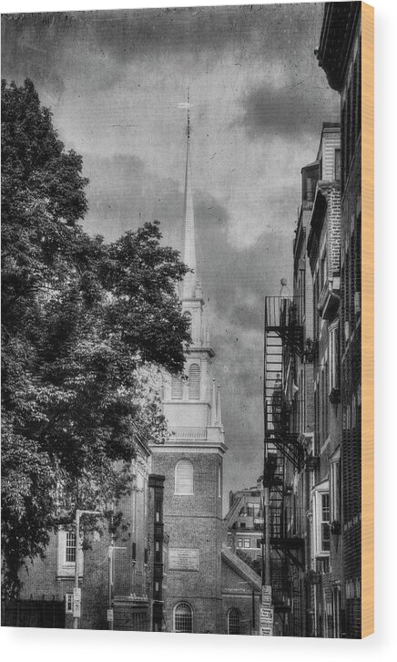 Boston Wood Print featuring the photograph Old North Church - North End - Boston by Joann Vitali