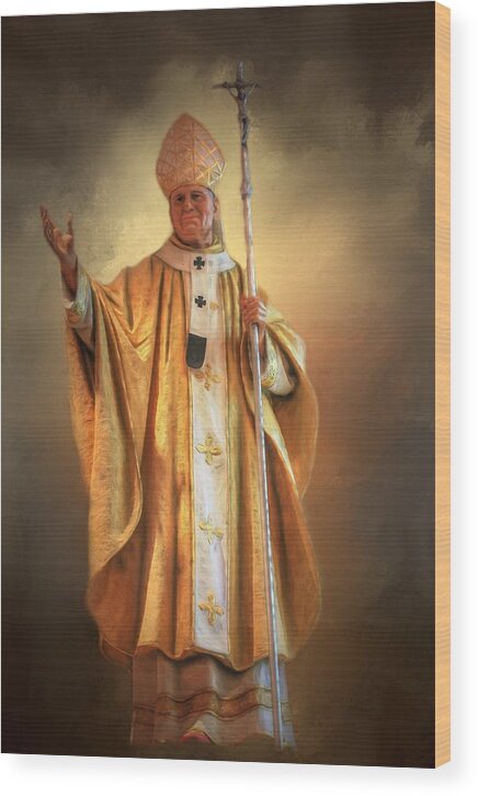 Pope John Paul Wood Print featuring the photograph Saint John Paul the Second by Donna Kennedy