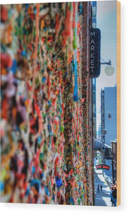 Seattle Wood Print featuring the photograph Seattle Gum Wall by Spencer McDonald