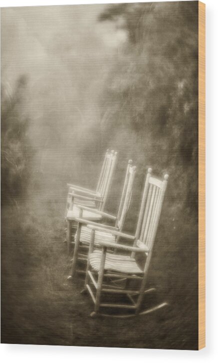 Mt. Pisgah Wood Print featuring the photograph Sit A Spell-sepia by Joye Ardyn Durham