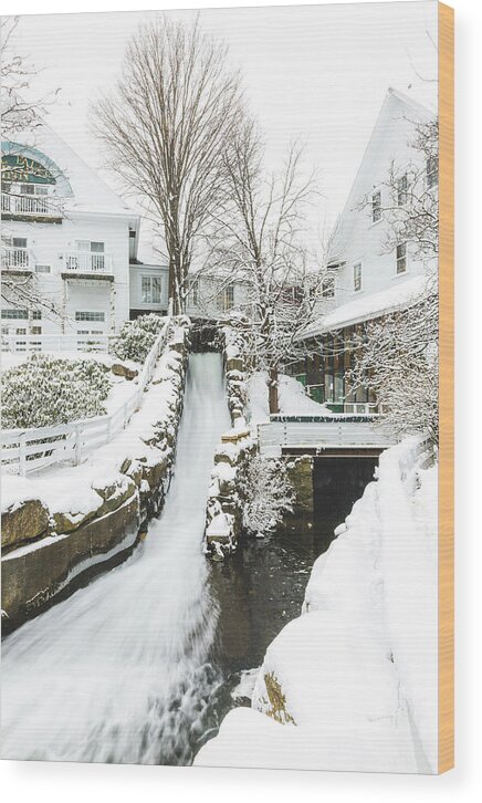 Canon Wood Print featuring the photograph Winter at Mill Falls 2017 by Robert Clifford