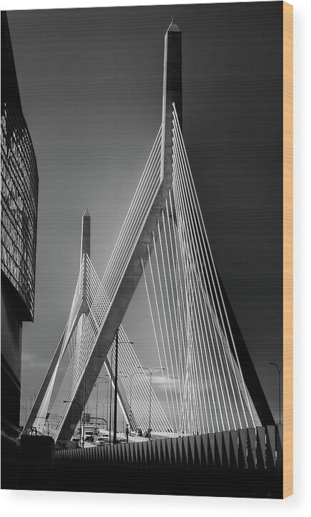 Zakim Bridge Wood Print featuring the photograph Zakim Bridge 3 - Boston by Joann Vitali