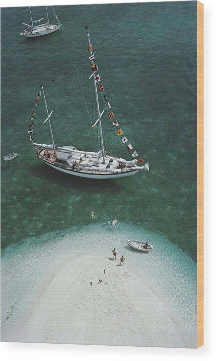 People Wood Print featuring the photograph Charter Ketch #1 by Slim Aarons