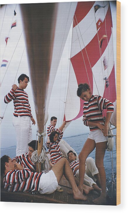 Young Men Wood Print featuring the photograph Adriatic Sailors by Slim Aarons