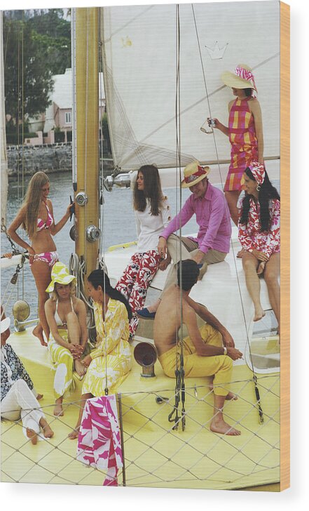 People Wood Print featuring the photograph Colourful Crew by Slim Aarons