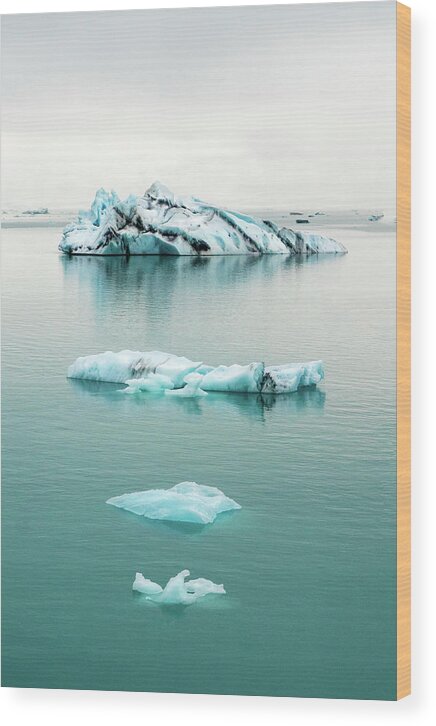 Iceland Wood Print featuring the photograph Lagoon Icebergs - Iceland by Marla Craven