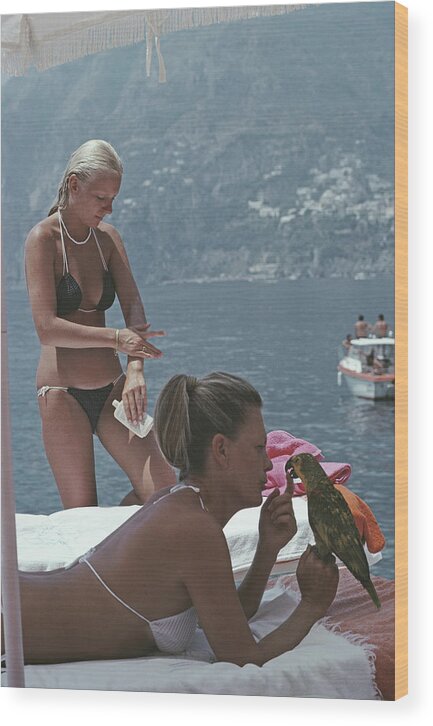 Three Quarter Length Wood Print featuring the photograph Stefanie Wenzl by Slim Aarons