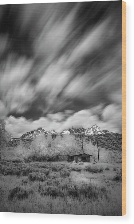 Tetons Wood Print featuring the photograph Teton Cloudscape by Jon Glaser