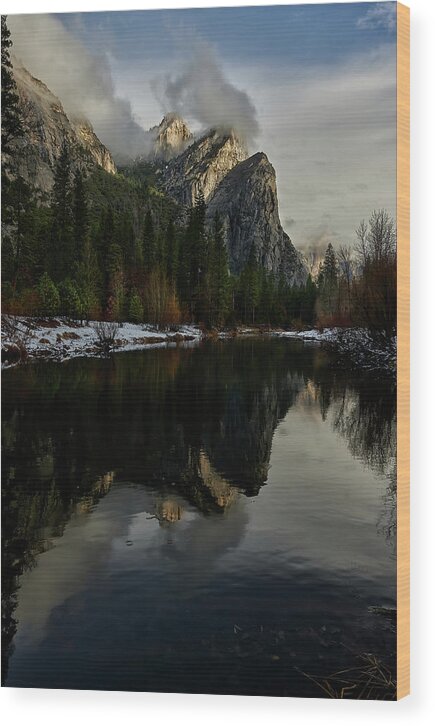 Yosemite Wood Print featuring the photograph Yosemite Brothers in the Distance by Jon Glaser